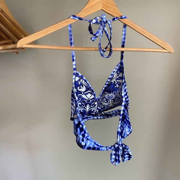 Blue Reversible Bikini Top - La Vie en Rose S - Picture 4 of 7